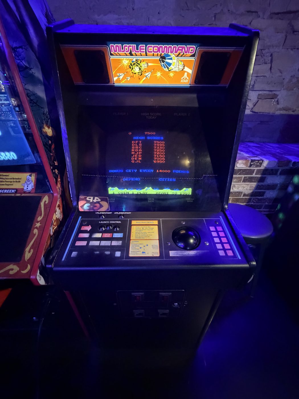 Missile Command trackball arcade cabinet by Atari