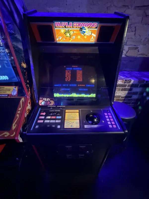 Missile Command trackball arcade cabinet by Atari