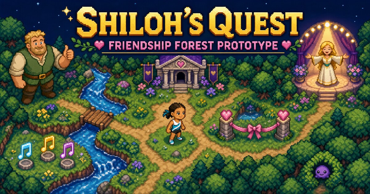 Shiloh's Quest, a colorful pixel-art adventure in Friendship Forest